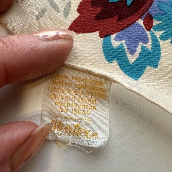 Vintage Liberty Scarf Floral Print Polyester Square Scarves Made In Japan - Picture 4 of 5